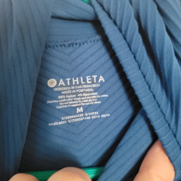 Athleta, Ribbed Longsleeve Hoodie, Blue, Medium - Picture 3 of 3
